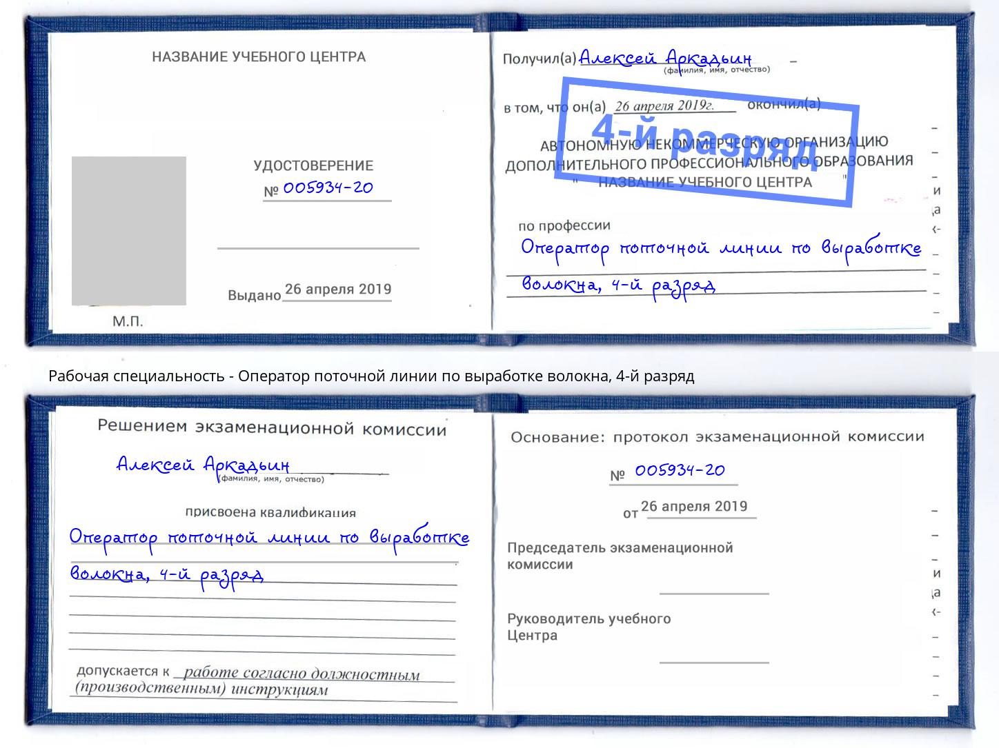 корочка 4-й разряд Оператор поточной линии по выработке волокна Черемхово